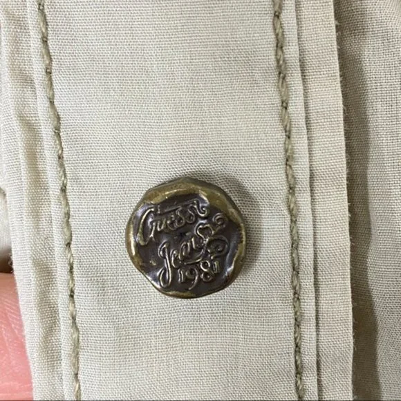 Khaki button down long sleeve dress - Picture 3 of 13